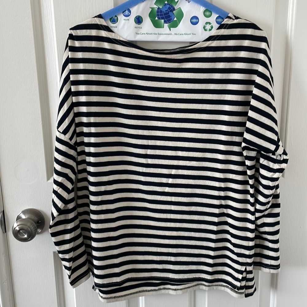 Tradlands oversized Drop shoulder striped shirt